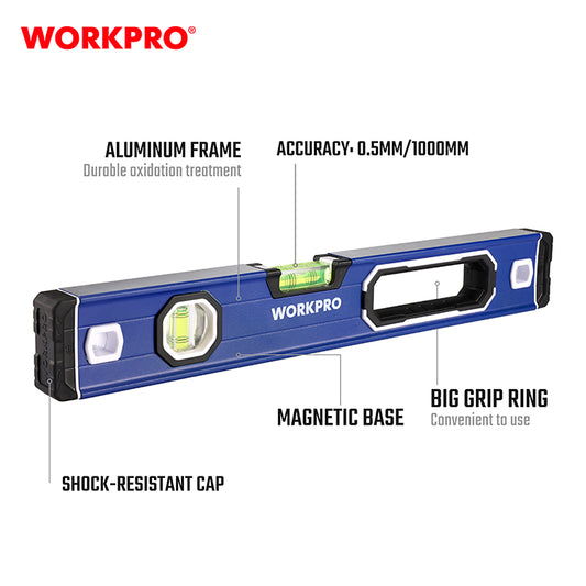 Heavy Duty Aluminium Spririt Level 400mm