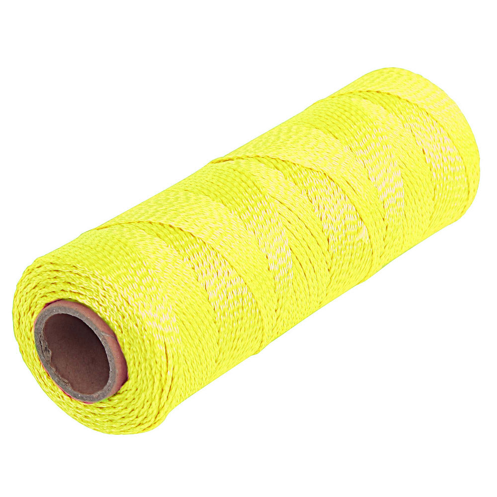 Goldblatt 500ft Braided Nylon Mason line, #18, Fluorescent Yellow, 6in Core