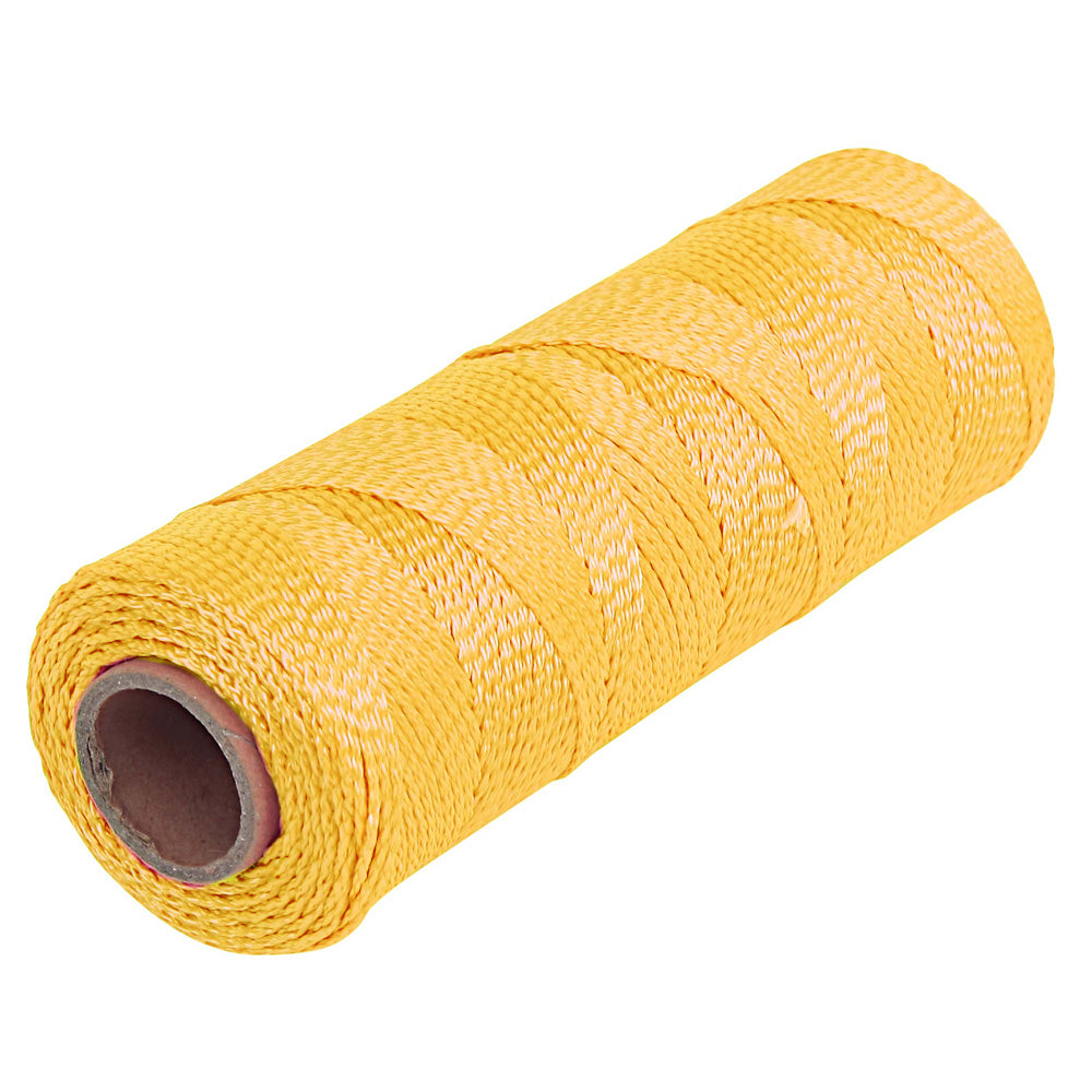 Braided Nylon Mason line, #18, Yellow, 6-in Core 250-ft