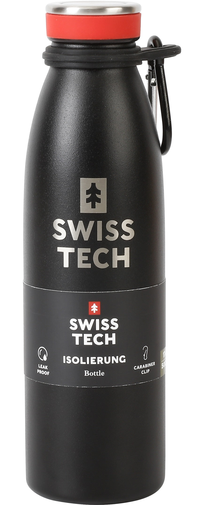 Stainless Steel Bottle 500ml/17Oz Screw Lid Black