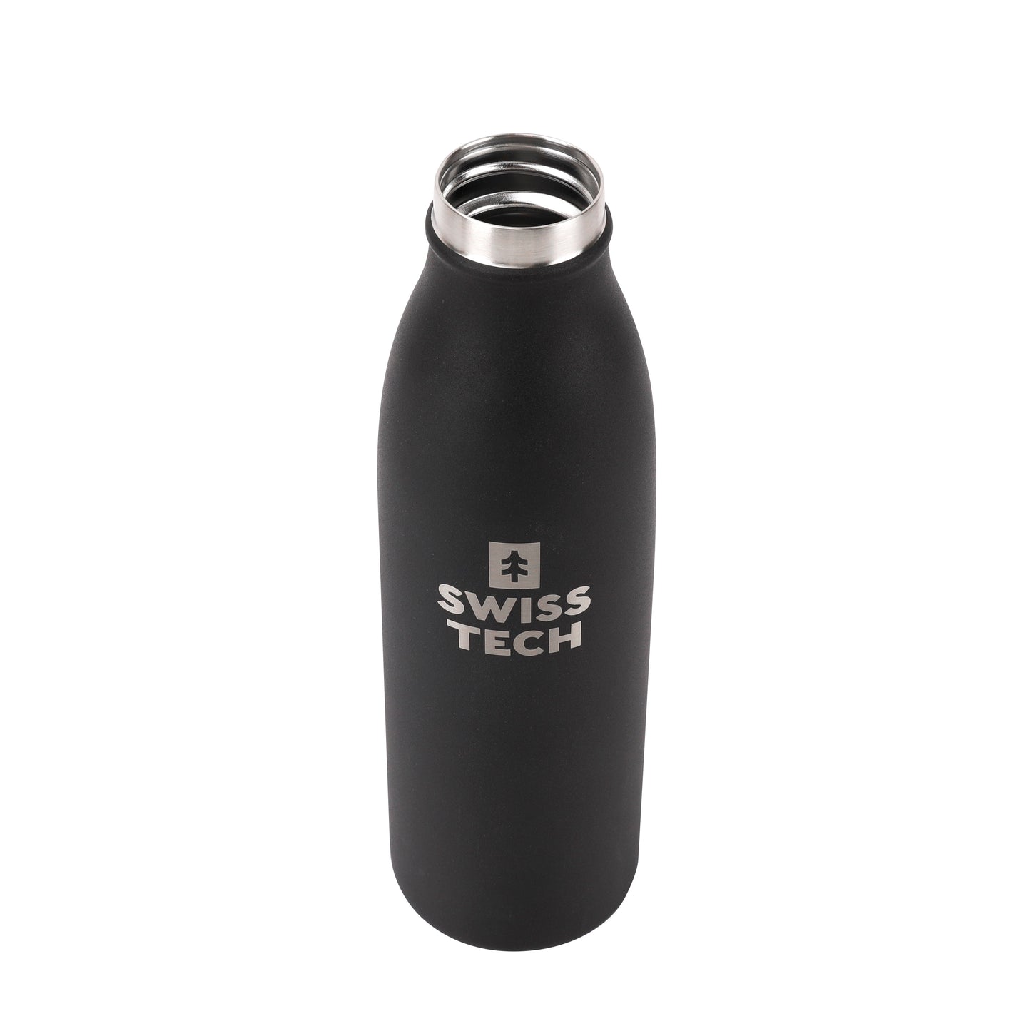 Stainless Steel Bottle 500ml/17Oz Screw Lid Black