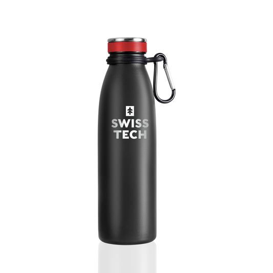 Stainless Steel Bottle 500ml/17Oz Screw Lid Black
