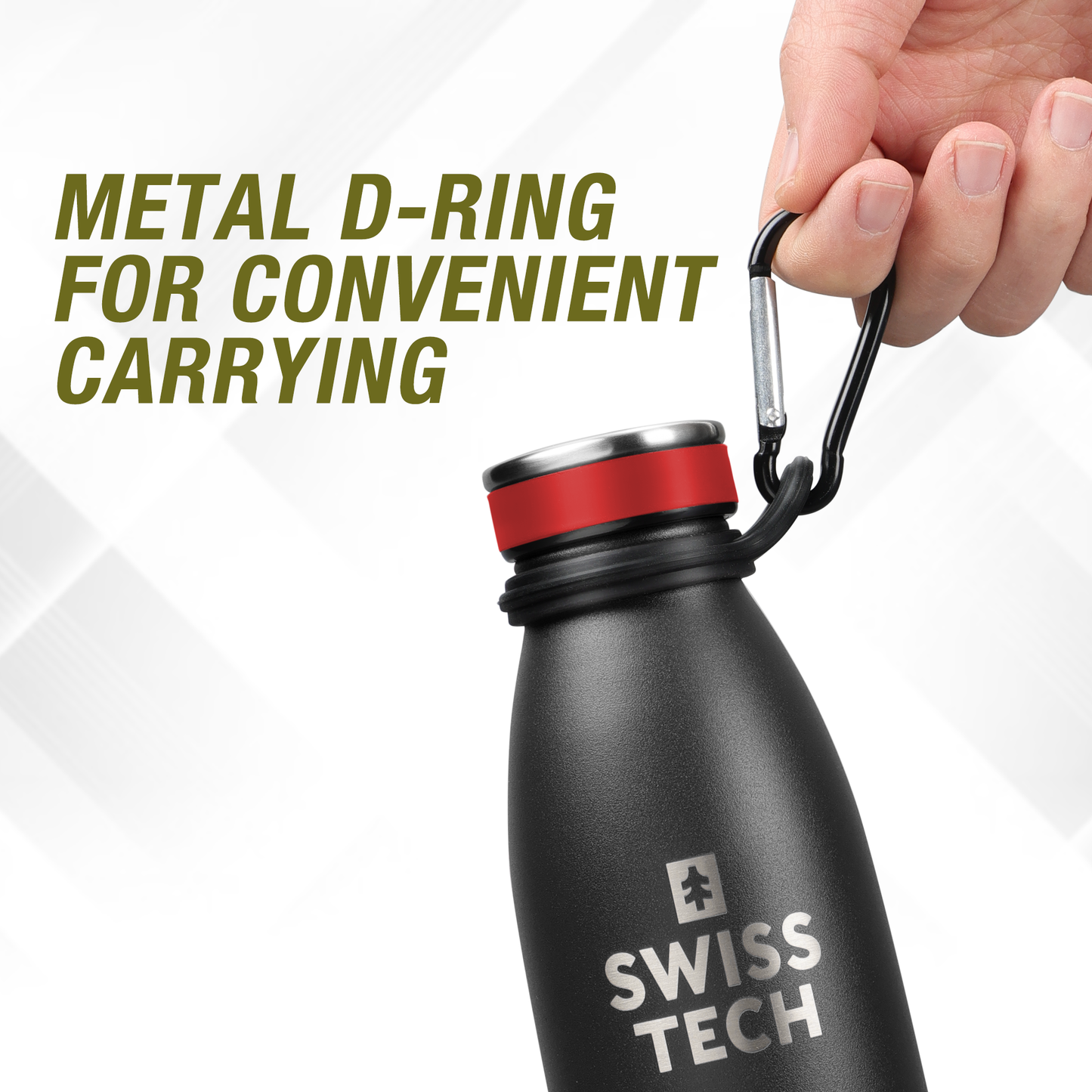 Stainless Steel Bottle 500ml/17Oz Screw Lid Black