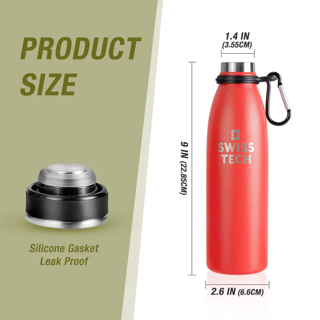 Stainless Steel Bottle 500ml/17Oz Screw Lid Red