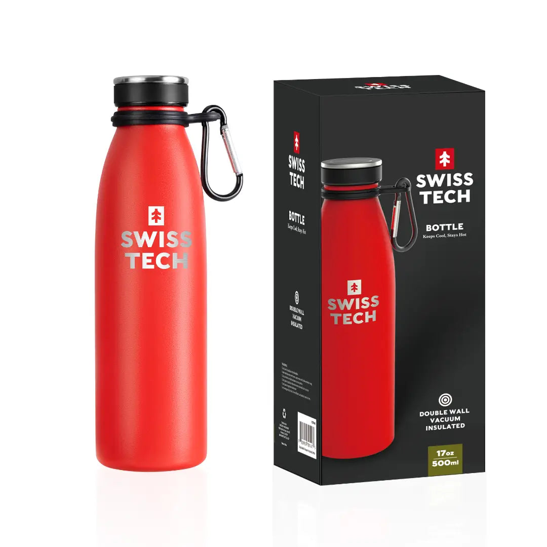 Stainless Steel Bottle 500ml/17Oz Screw Lid Red
