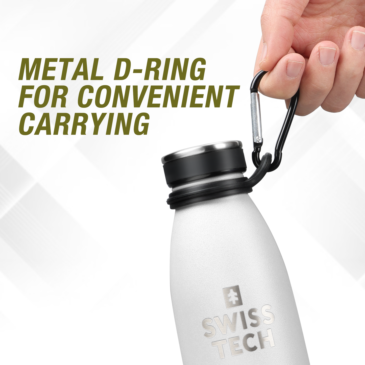 Stainless Steel Bottle 500ml/17Oz Screw Lid White
