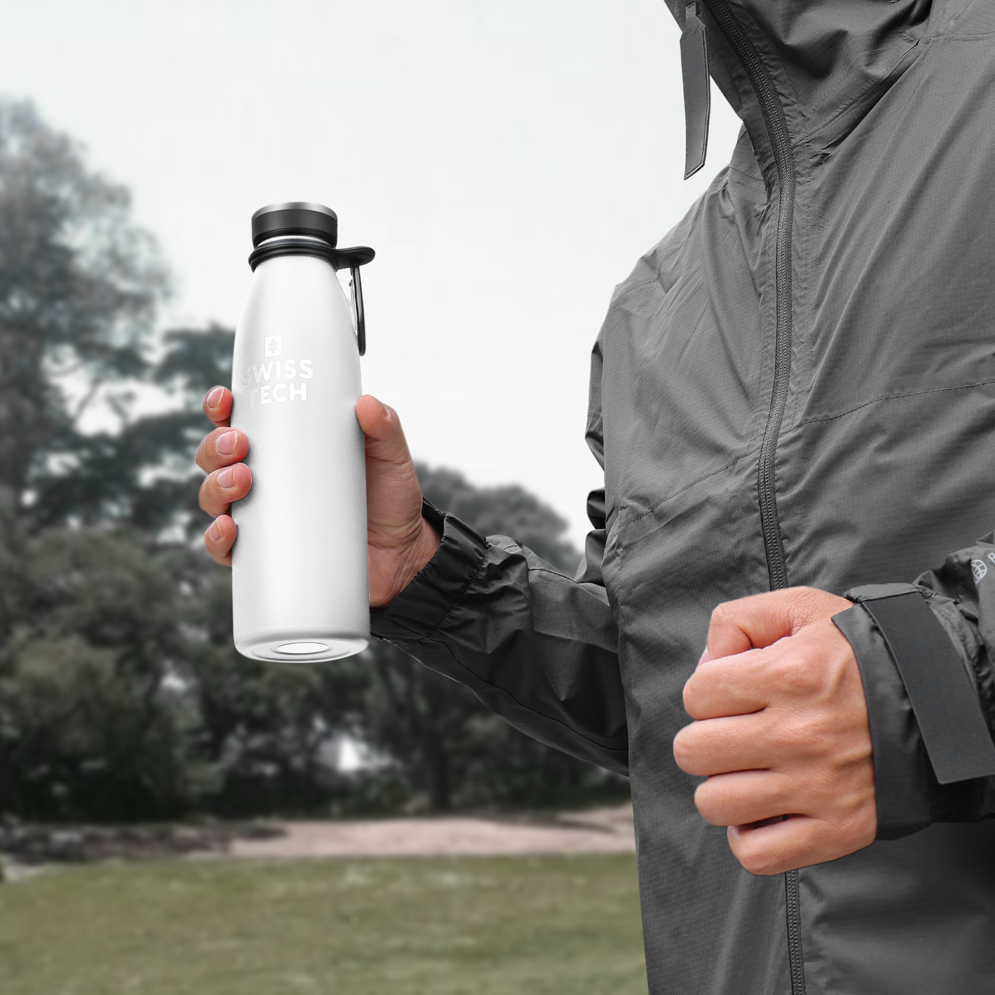 Stainless Steel Bottle 500ml/17Oz Screw Lid White