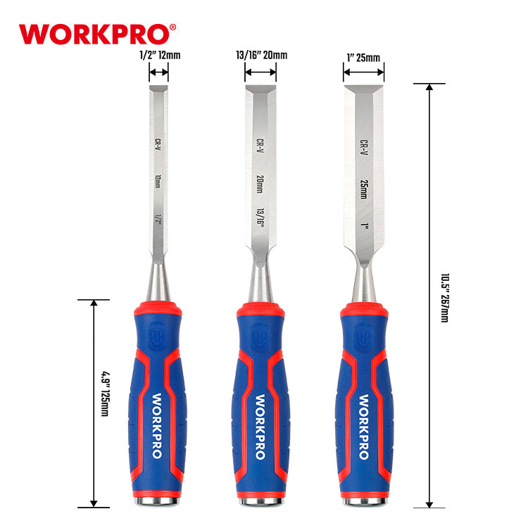 3 Piece Wood Chisel Set