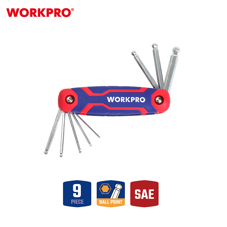 9 Piece Folding Ball Point Hex Key Set