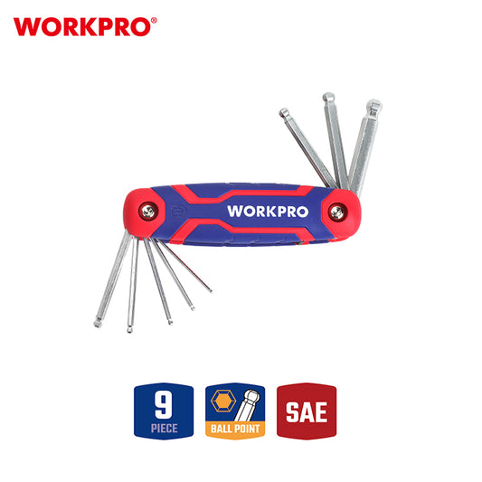 9 Piece Folding Ball Point Hex Key Set