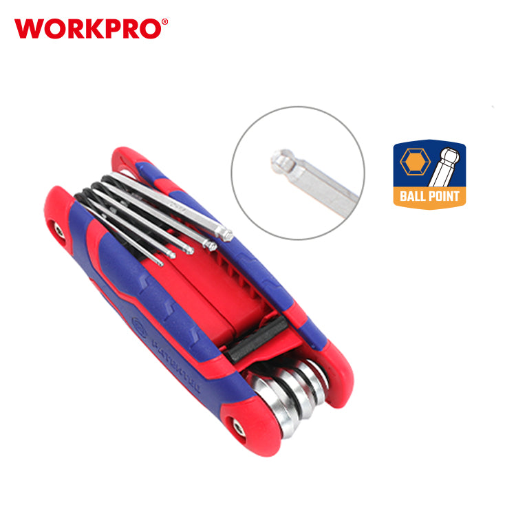 9 Piece Folding Ball Point Hex Key Set