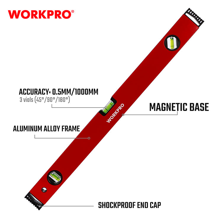 Workpro Aluminium 400mm Spirit Level