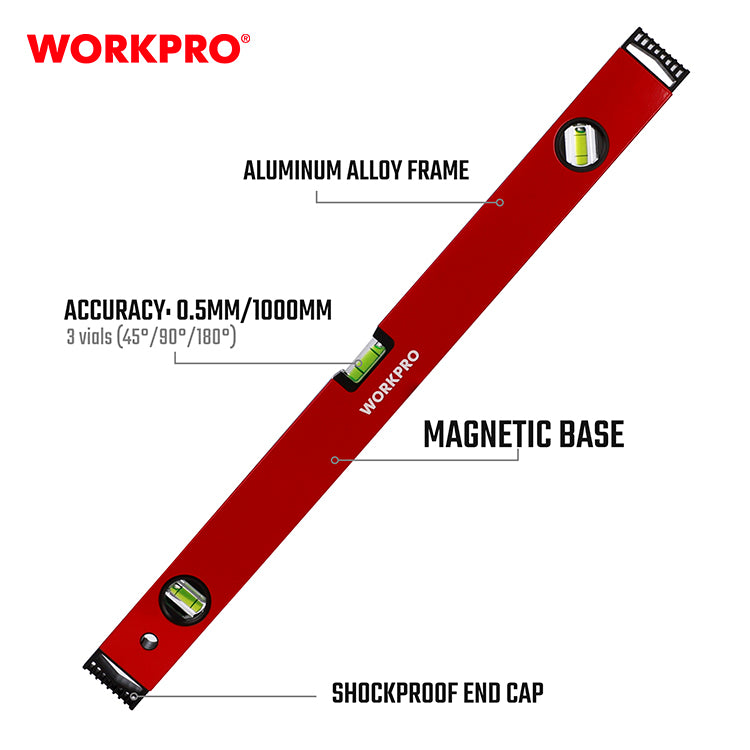 Workpro Aluminium 600mm Spirit Level