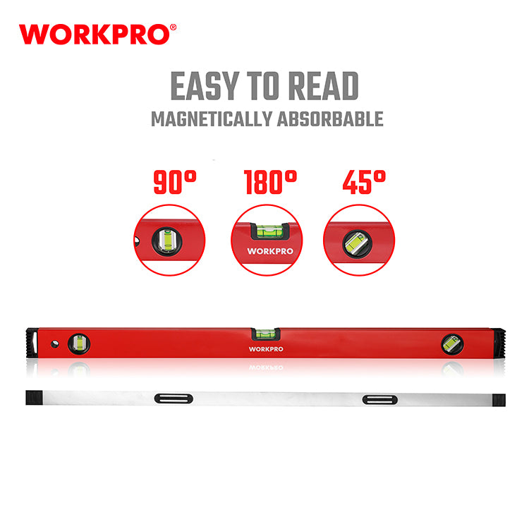 Workpro Aluminium 600mm Spirit Level